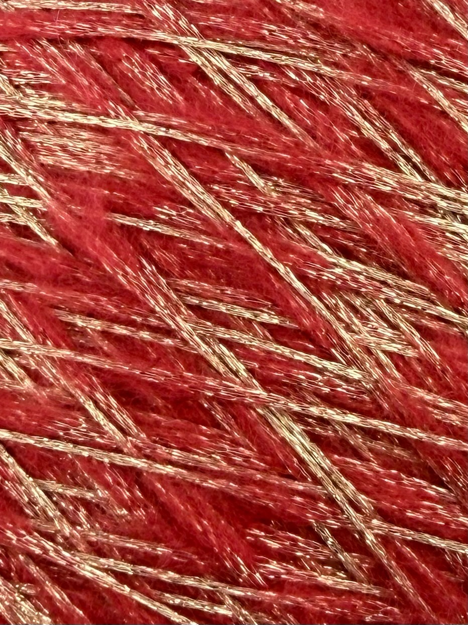 DI.VE Sfavilla Nm 4500 – Fantasiegarn aus Merinowolle Extrafine  col. Korallenrot mit Gold foto 5